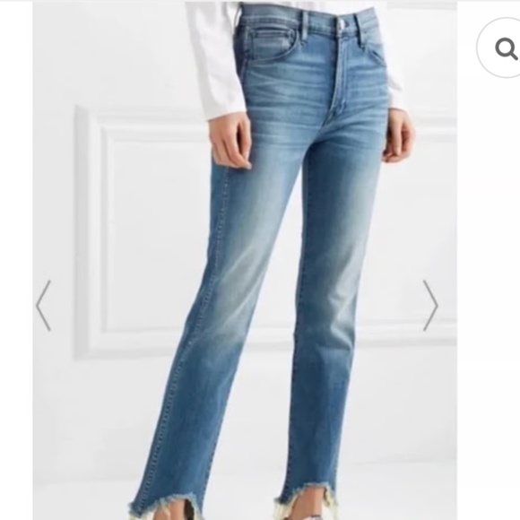 3x1 NYC Lewis Cut 1608 Med Wash Straight Leg Raw Hem High Waist Jeans Size 26 - Picture 5 of 9